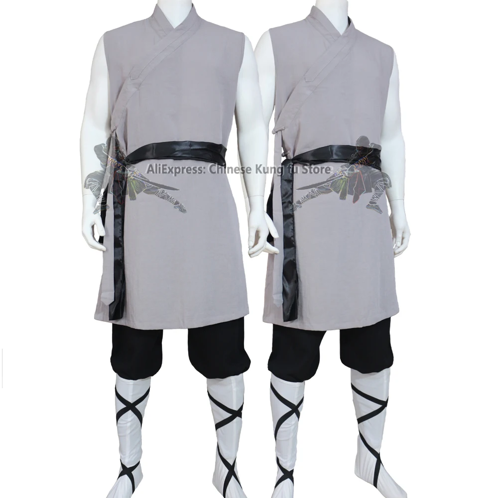 Летний костюм монах Shaolin Kung fu без рукавов женская форма для Тай Чи тренировочная