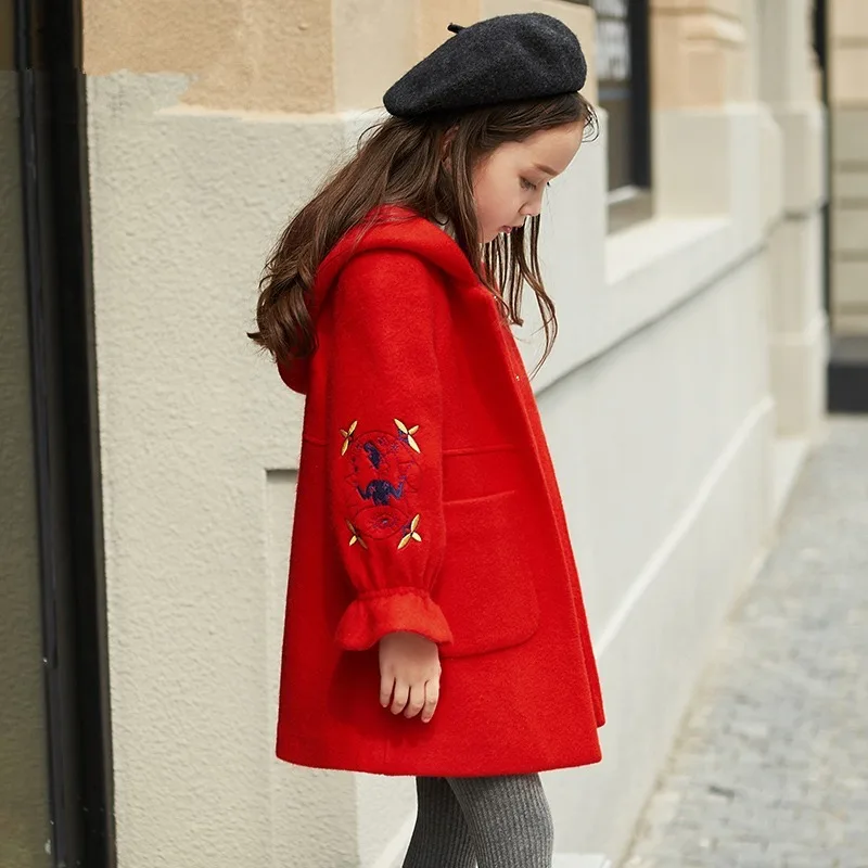 

Girls Hair Coat Autumn Girl Thickened Children's Autumn and Winter Clothes In The Big Kid's Hair Hooded Jacket 4-12 Ages