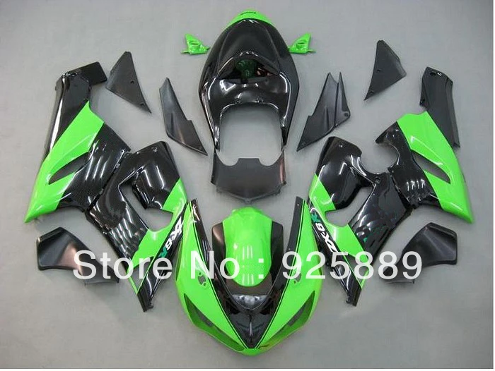 

High Quality Green Black Fairings For KAWASAKI ZX6R 07 08 ZX 6R 636 07-08 ZX-6R 2007 2008 2007-2008 ABS Fairing Kit