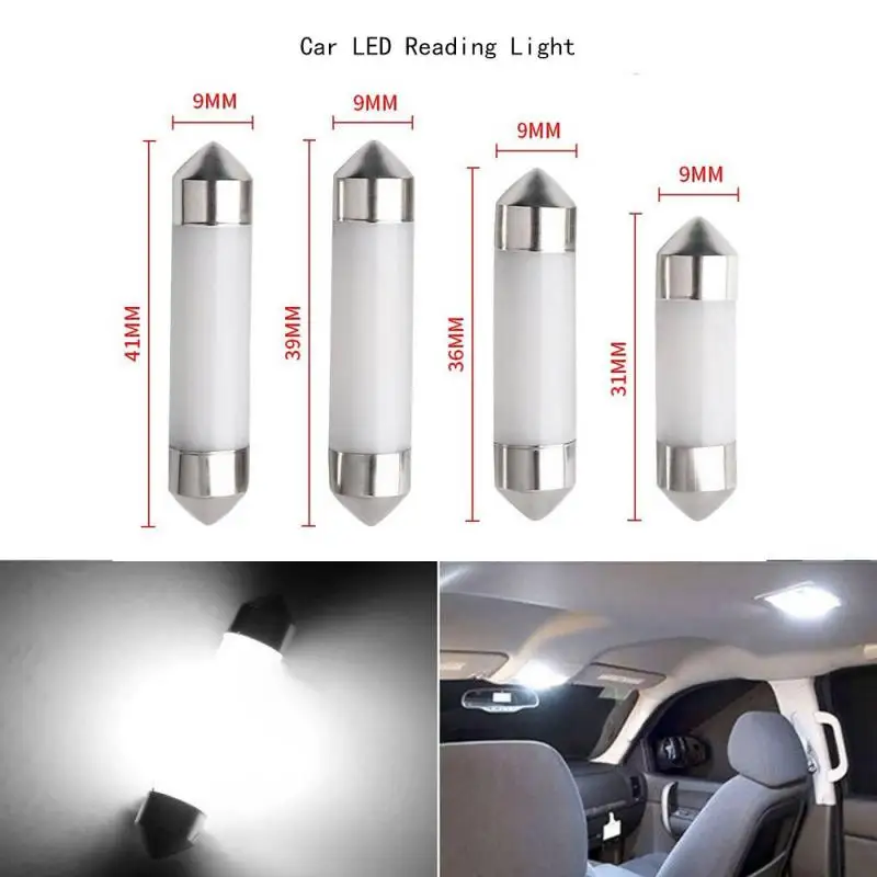 

C5W COB светодиодный льная Светодиодная лампа 41 мм 39 мм 36 мм Автомобильный интерьер освесветильник для чтения белый свет для номерного знака 12 ...