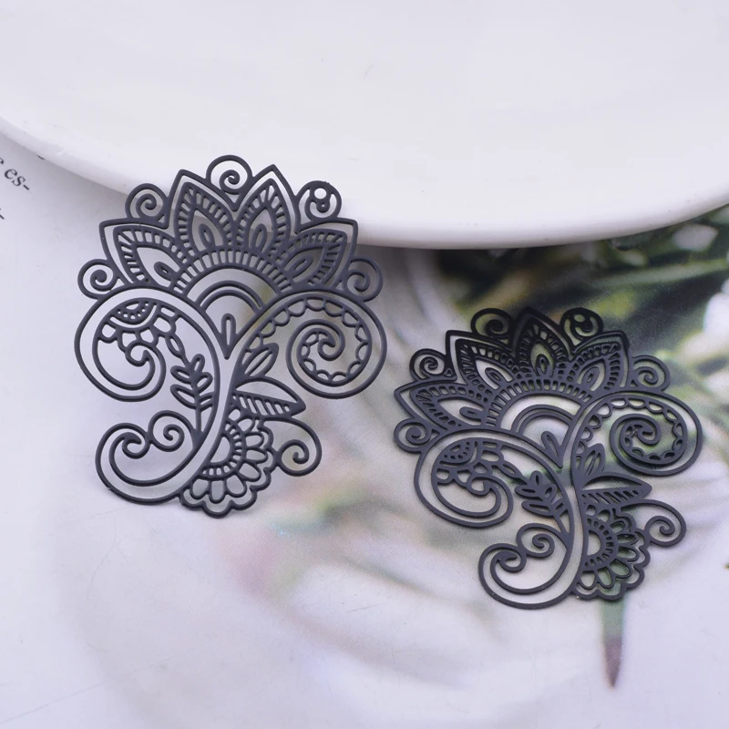 30 шт. AB6582 33*40 мм филигранные флуоресцентные цветные подвески в форме цветка