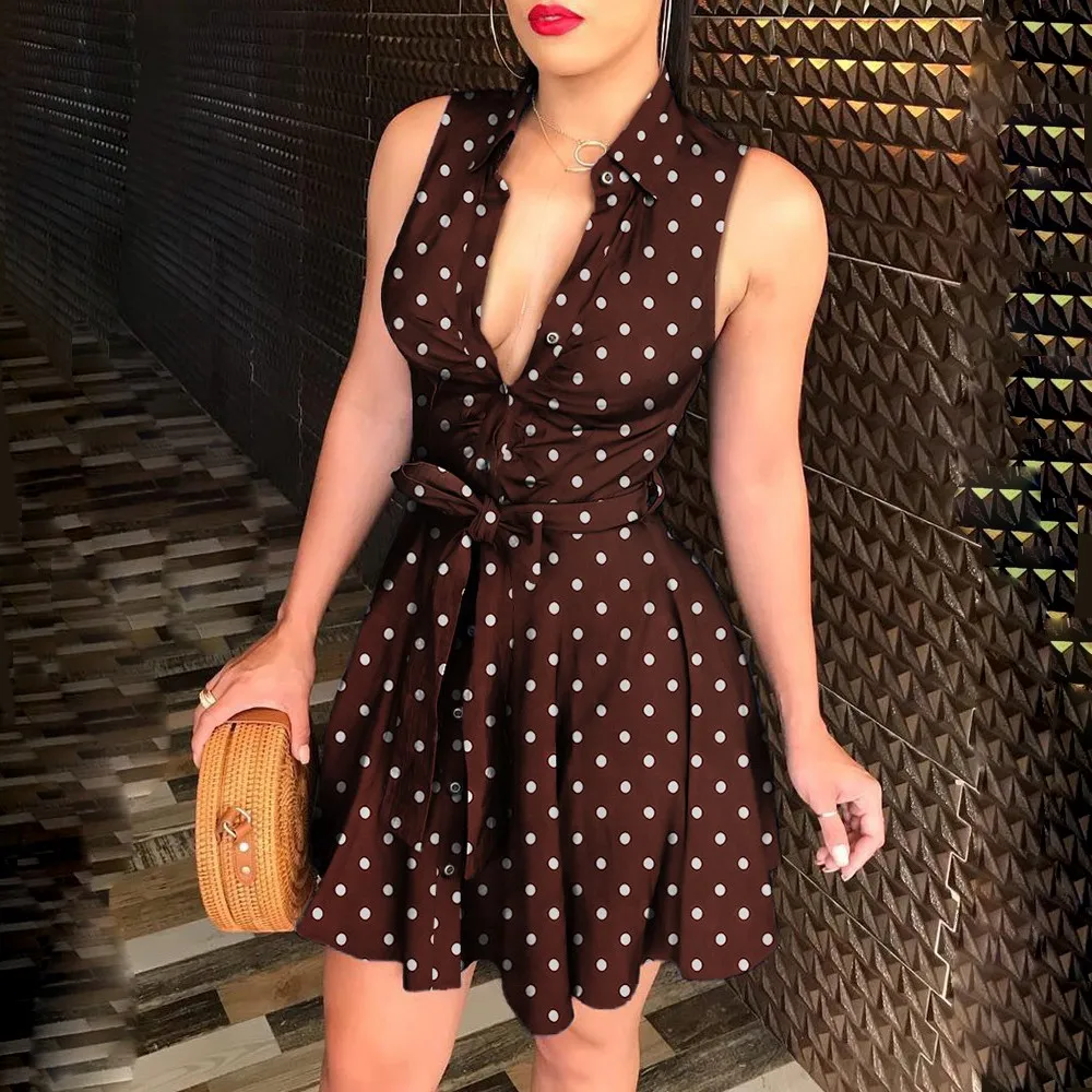 

Women's V-neck Cardigan Belted Dress Sexy Casual Commuter Hedging Peacock Print Buttons Show Thin Temperament Mini Skirt Ladies