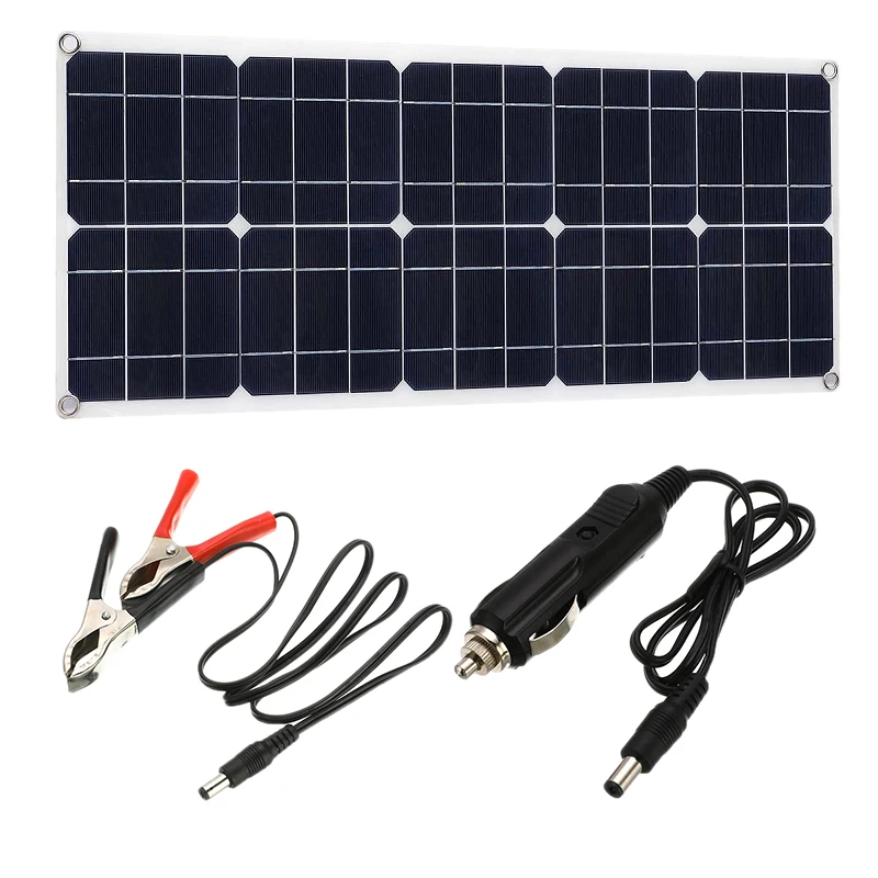 

Монокристаллическая двойная солнечная панель 50 Вт, 18 в, 18 В постоянного тока, зарядное устройство USB с солнечным контроллером 10 А и кабелями