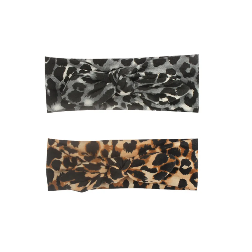 Новая красивая повязка на голову с бантом и леопардовым принтом для маленьких