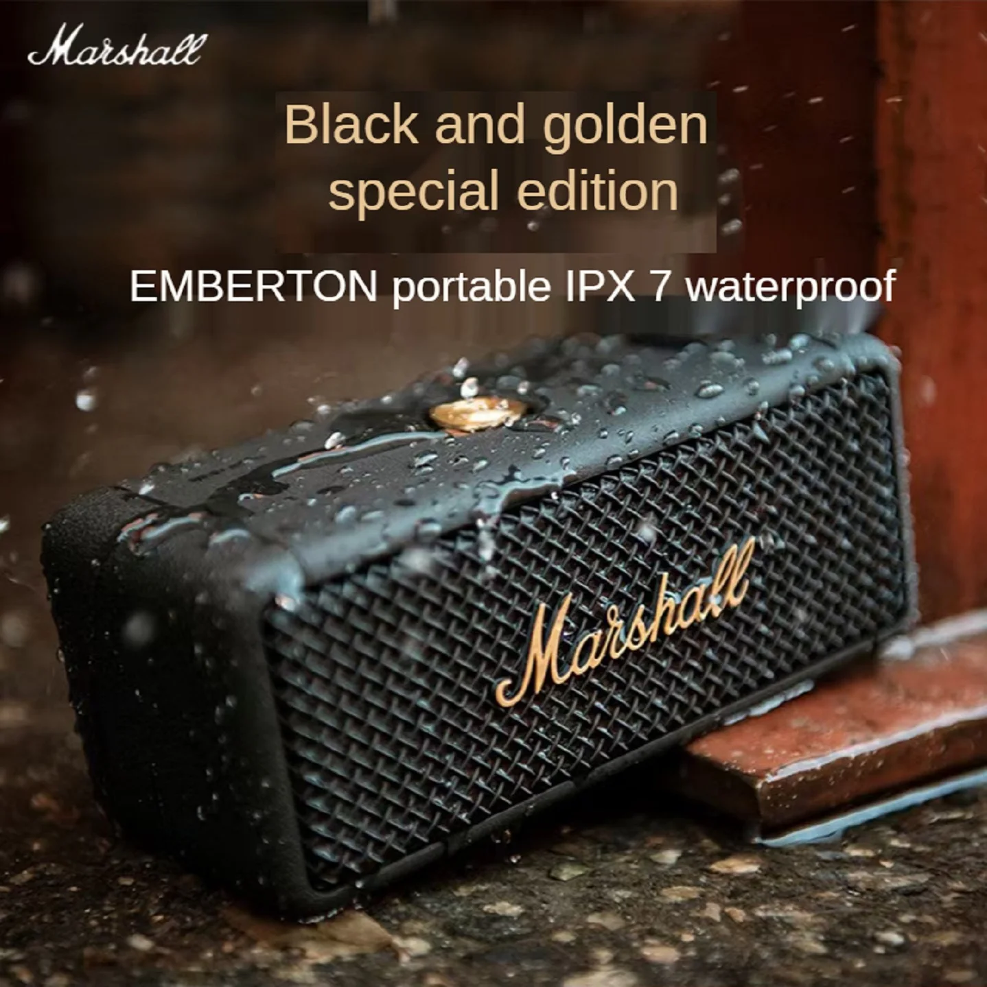 

Беспроводной Bluetooth-динамик Marshall EMBERTON, портативный мини-сабвуфер с защитой IPX7, для дома и улицы