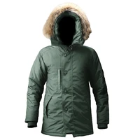 n3b military winter bomber jacket men windbreaker long canada coats real fur collar thick warm waterproof tactical parka male