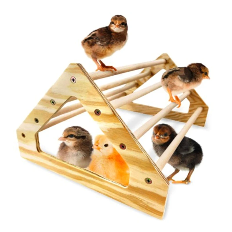 

Backyard Chick Perch Strong Wooden Jungle Gym Roosting Bar Chicken Toys for Coop Brooder
