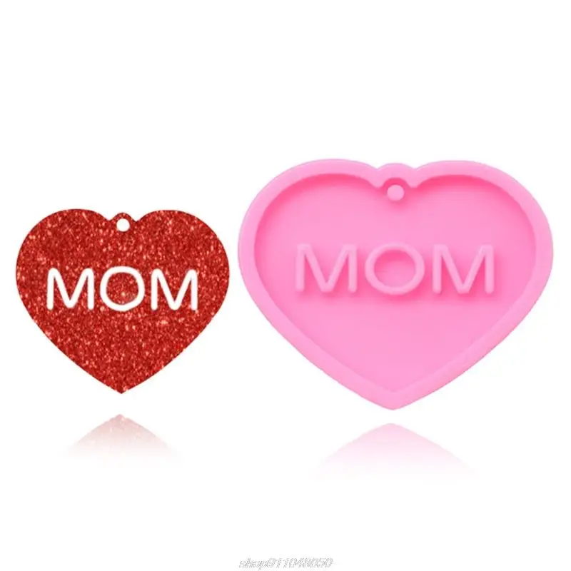 MOM Keychain Resin Molds Love Shape Silicone Letter Jewellery Making Home Decoration Gifts O29 21 Dropship | Дом и сад