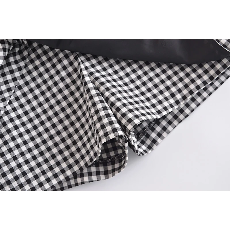 

FELIN Za Vintage Plaid Pleated Shorts Skirts Women Summer Fashion 2021 Streetwear Shorts High Waist Drapped Mini Trousers Shorts