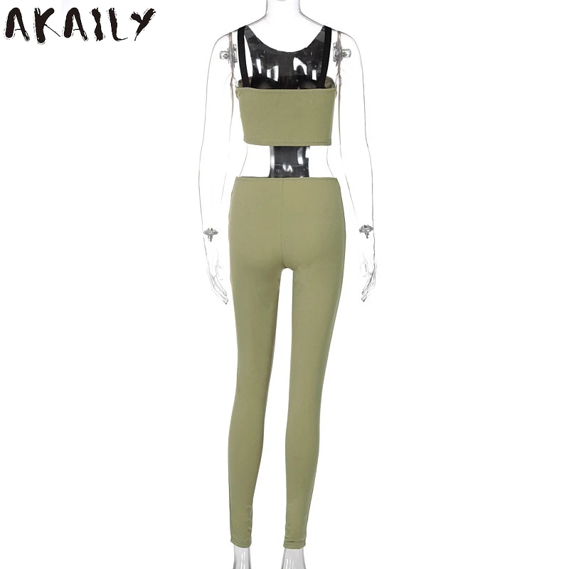 

Akaily 2021 Streetwear Black Slim Patchwork Rompers Womens Jumpsuit Sleeveless Backless Bodycon Female Jumpsuit One Piece Outfit