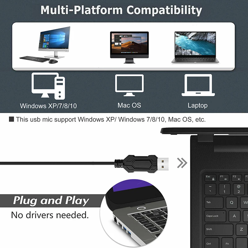 

New Arrival USB Conference Microphone Recording LED Mic Fit for Computer PC Desktop Laptop Professional Gaming Microphones