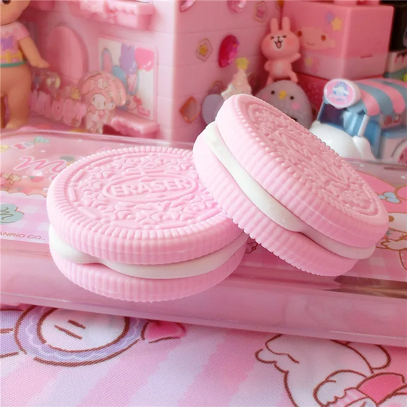 1PC New Hot Cute Eraser Chocolate Cake Sandwich Biscuit Cookie Modeling School Supplies Dessert Style Students Rubber | Игрушки и хобби