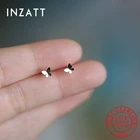 Женские серьги-гвоздики из серебра 925 пробы, с бабочкой