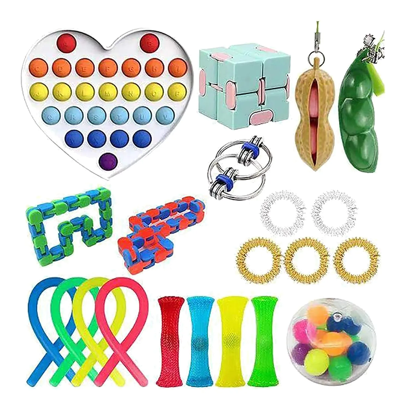 

Fidget Toys Pack Anti-Stress Toy Set Relief Gift for Adults Girl Children Sensory Antistress Relief Figet Toys Box