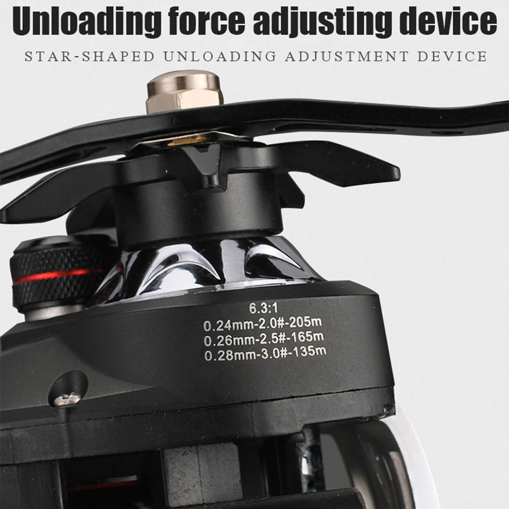 Fishing Baitcasting Reel Spool 13+1BB 8kg Max Drag Force Speed Ratio 6.3:1 Magnetic Aluminum Alloy Casting Tackle | Спорт и