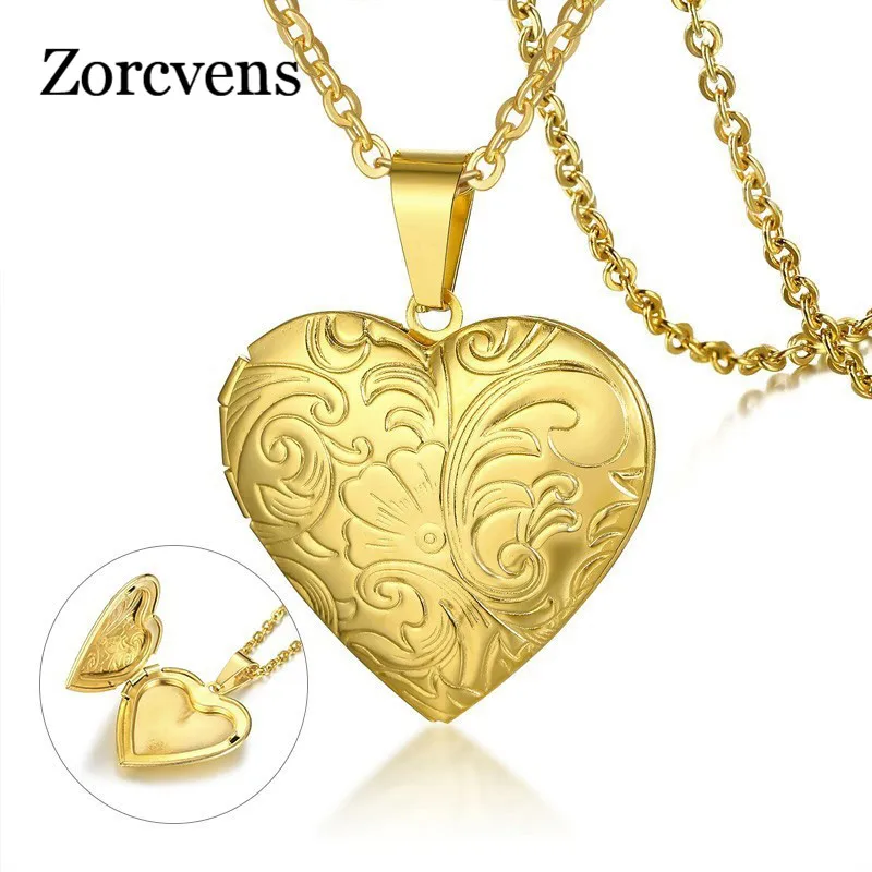 Зорсвенный полированный кулон в форме сердца для женщин золотистые ожерелья из