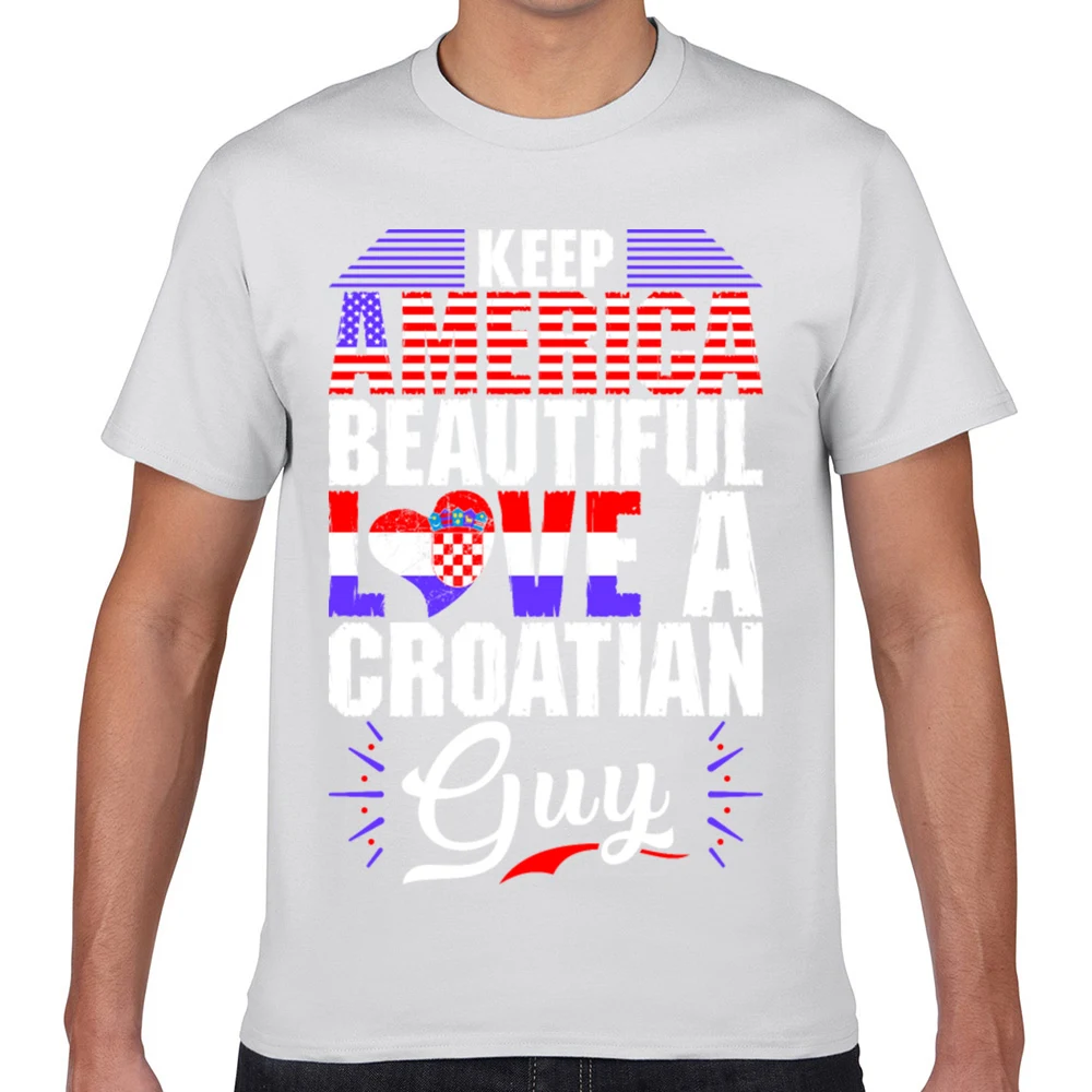 Футболка мужская с надписью keep america beautiful love a хорватский парень Мужские футболки