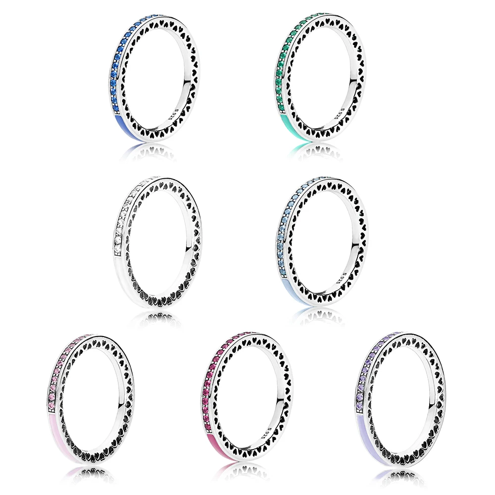 

Женское кольцо из серебра 925 пробы, с голубым блестящим сердцем