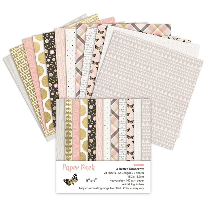 

24 Sheets/Pack 6"*6" Lattice Flowers Scrapbooking Papers DIY Art Background Paper Pad For Album Card Making Handmade Paper Craft