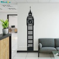 clock shape wall sticker london art england travel d%c3%a9cor school home living bedroom office removable murals yt4949