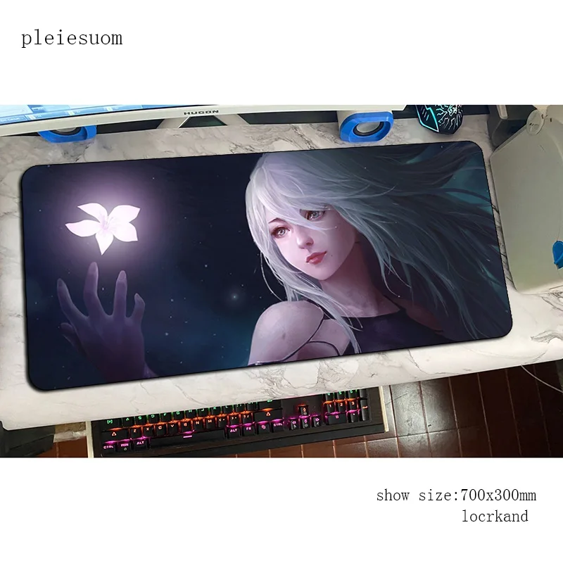 

NieR mouse pad esports gaming mousepad anime 900x400x4mm office notbook desk mat locked edge padmouse games pc gamer mats
