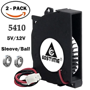 2 шт. Gdstime вентилятор 5 см 50 мм 5 в 12 В 50 мм x 40 мм x 10 мм 5410 Шариковый радиальный центробежный охлаждающий вентилятор воздуходувка Вентилятор охлаждения