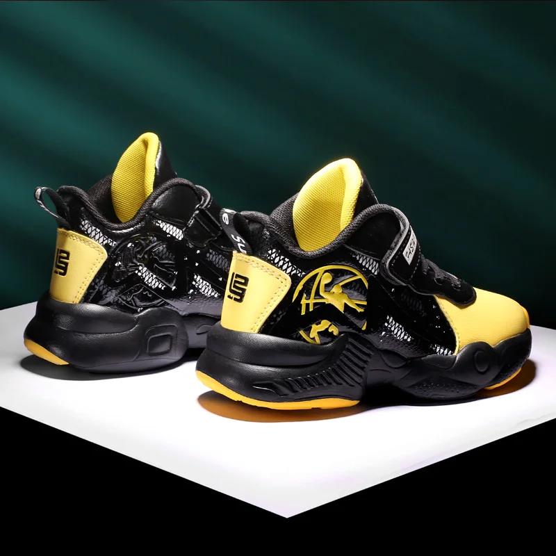 Баскетбольная обувь для мальчиков детская Jordan кожаные кроссовки с высоким