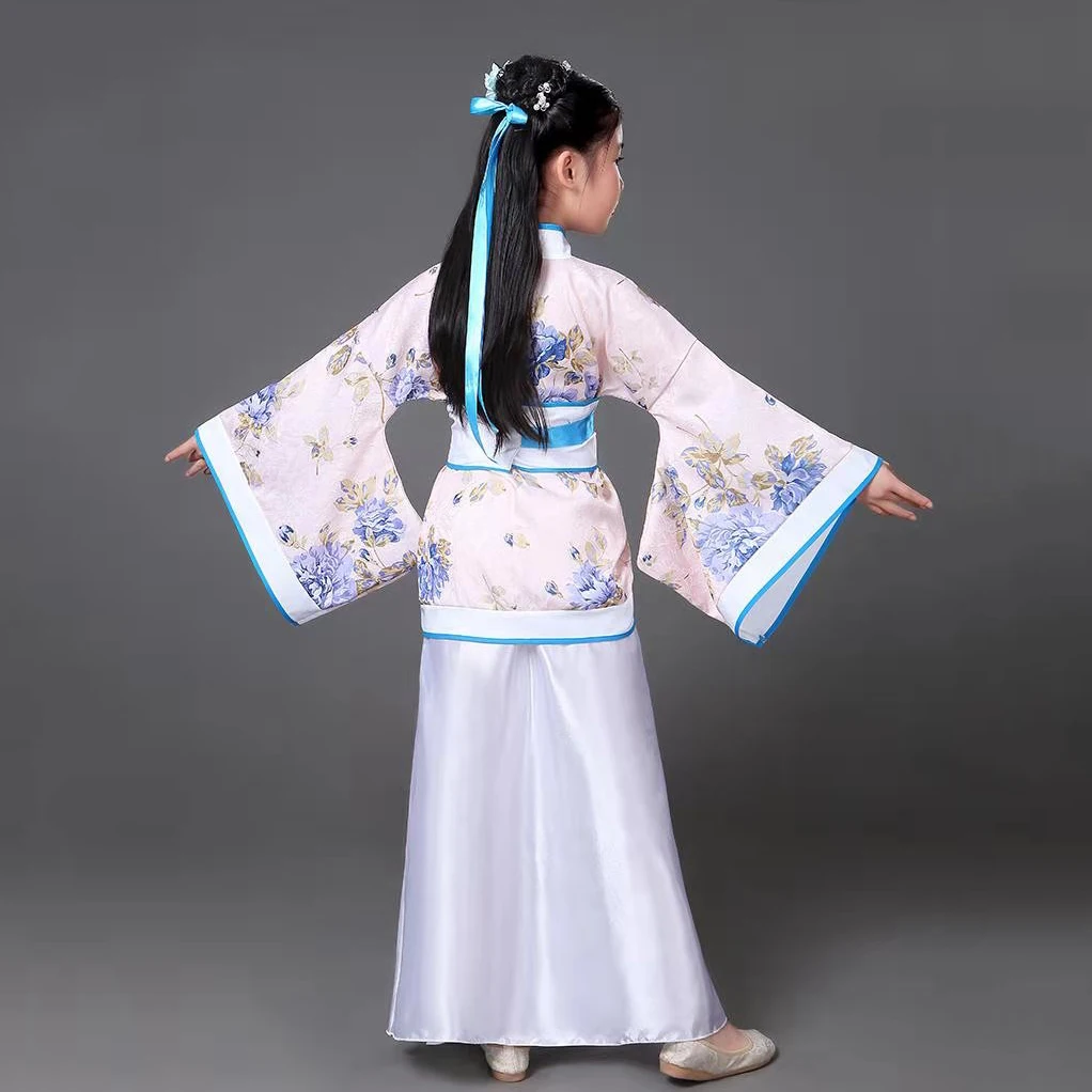 2020 New Children Traditional Chinese Dance Costume Kids Girls Long Sleeve Fan Hanfu Dress Child Clothing Ancient | Детская одежда и