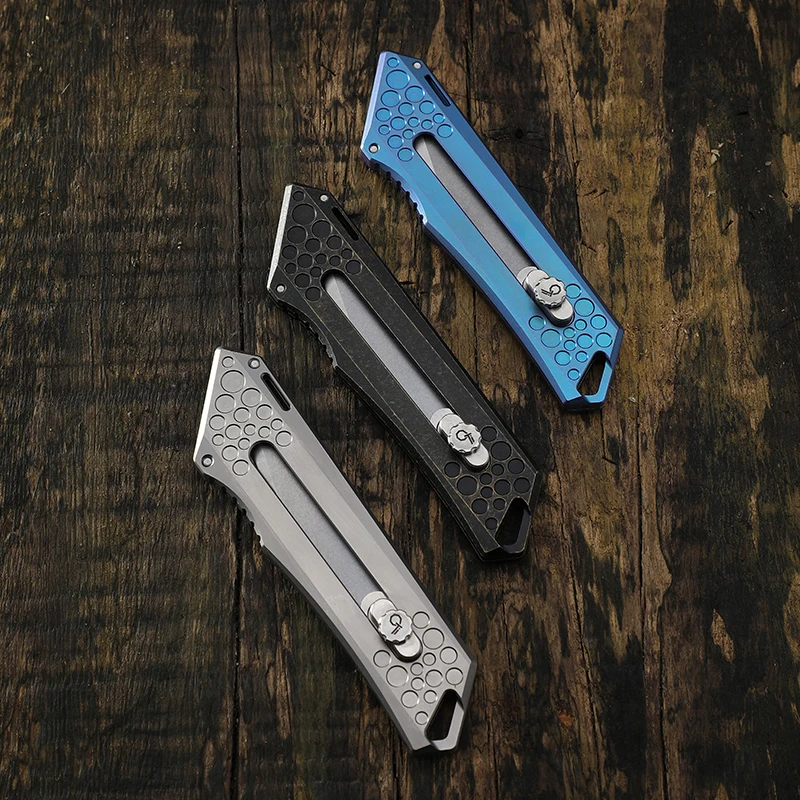 

9Ti EDC pocket knife titanium alloy handle 9CR18MOV stainless steel utility knife outdoor camping office unpacking tool
