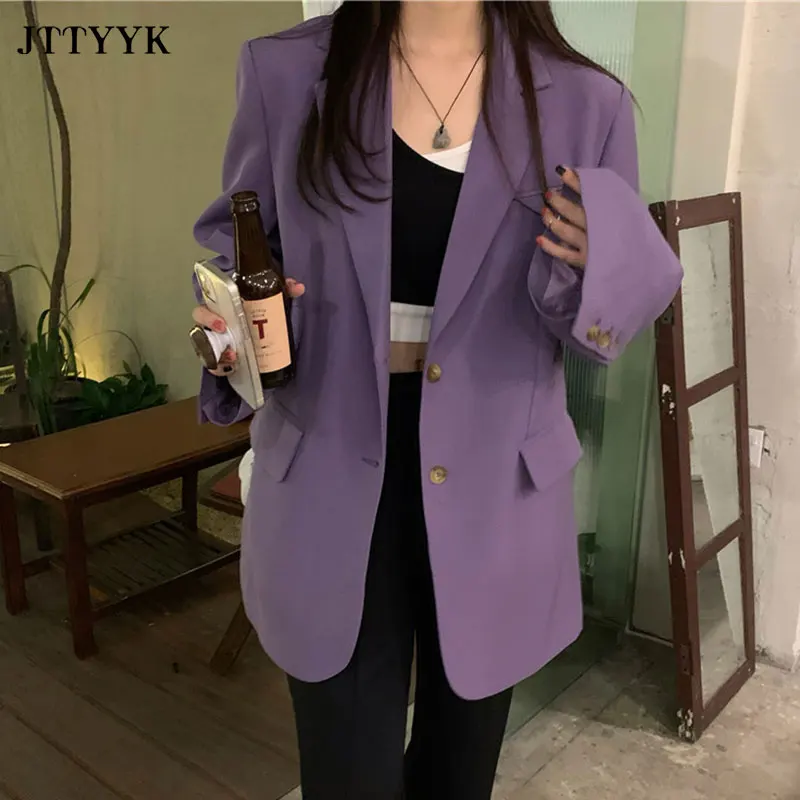 

Oversize Blazers For Women Spring Jakets Pink Blazer Casual Fashion Single-breasted Ladies Office Suits Elegant Woman Outerwear