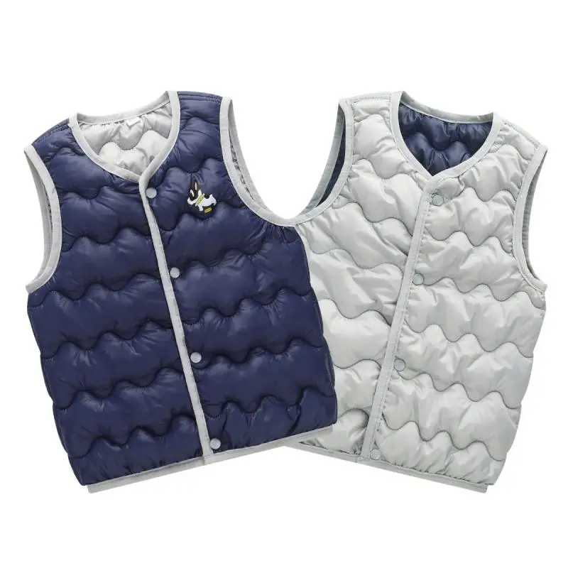 Детский пуховой жилет Однобортный Теплый хлопковый с принтом для мальчиков и