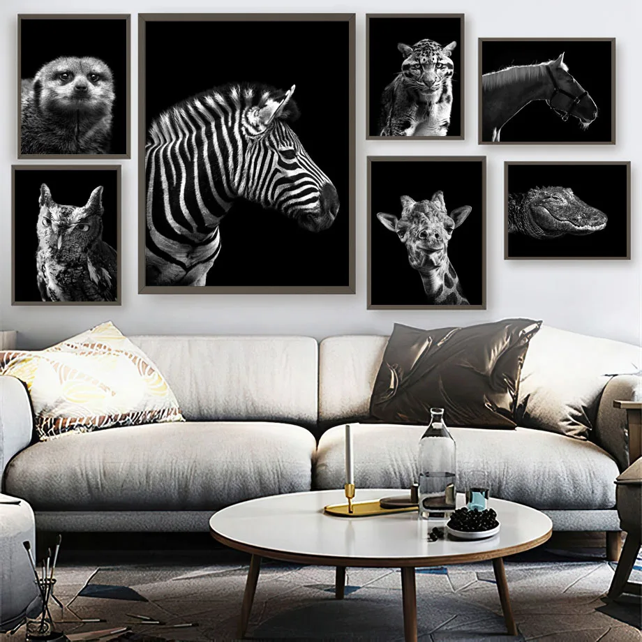 

Owl Zebra Giraffe Tiger Horse Alligator Wall Art Canvas Painting Nordic Posters And Prints Wall Pictures For Living Room Decor