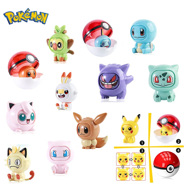 

Pokemon Face-changing Figure Model Tide Play Toy Pikachu Charizard Eevee Anime Action Figure Collect Pokemon Face-changing Doll