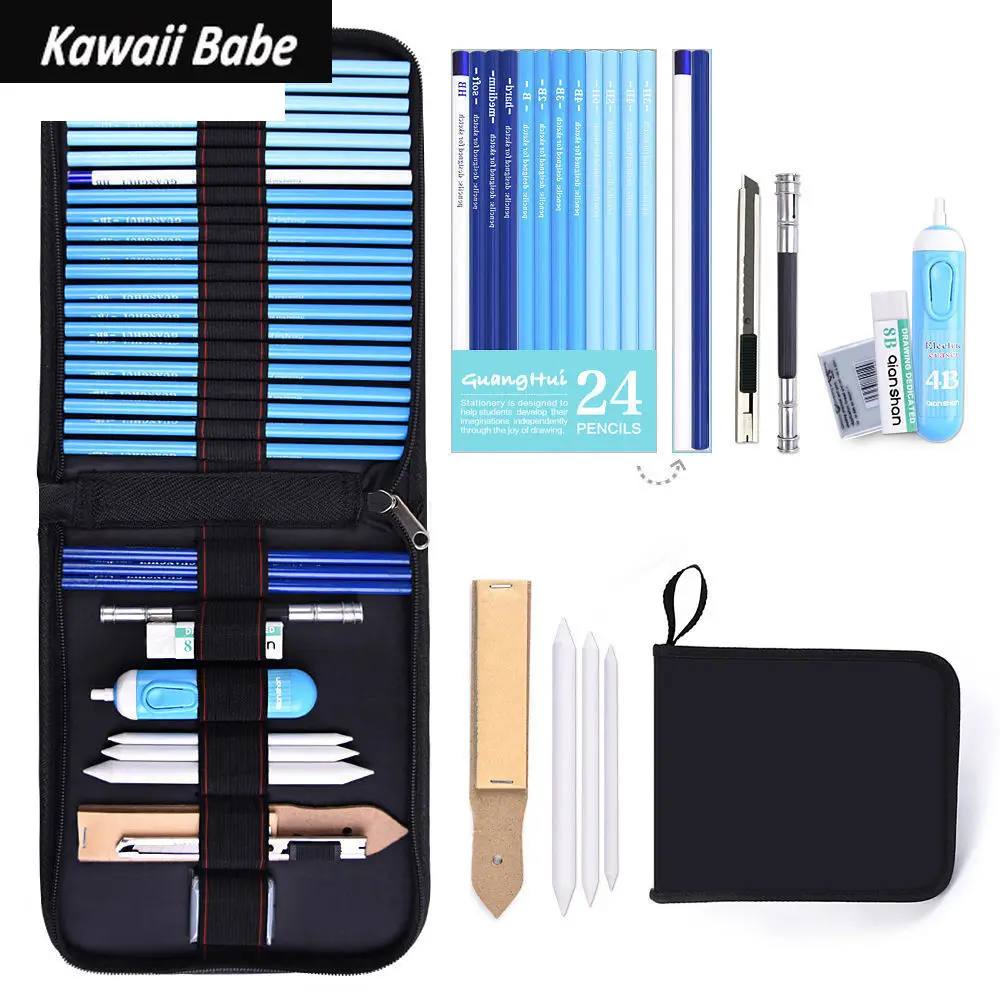 24/38 шт. профессиональные эскиз карандаш набор профессиональных набросок рисунок