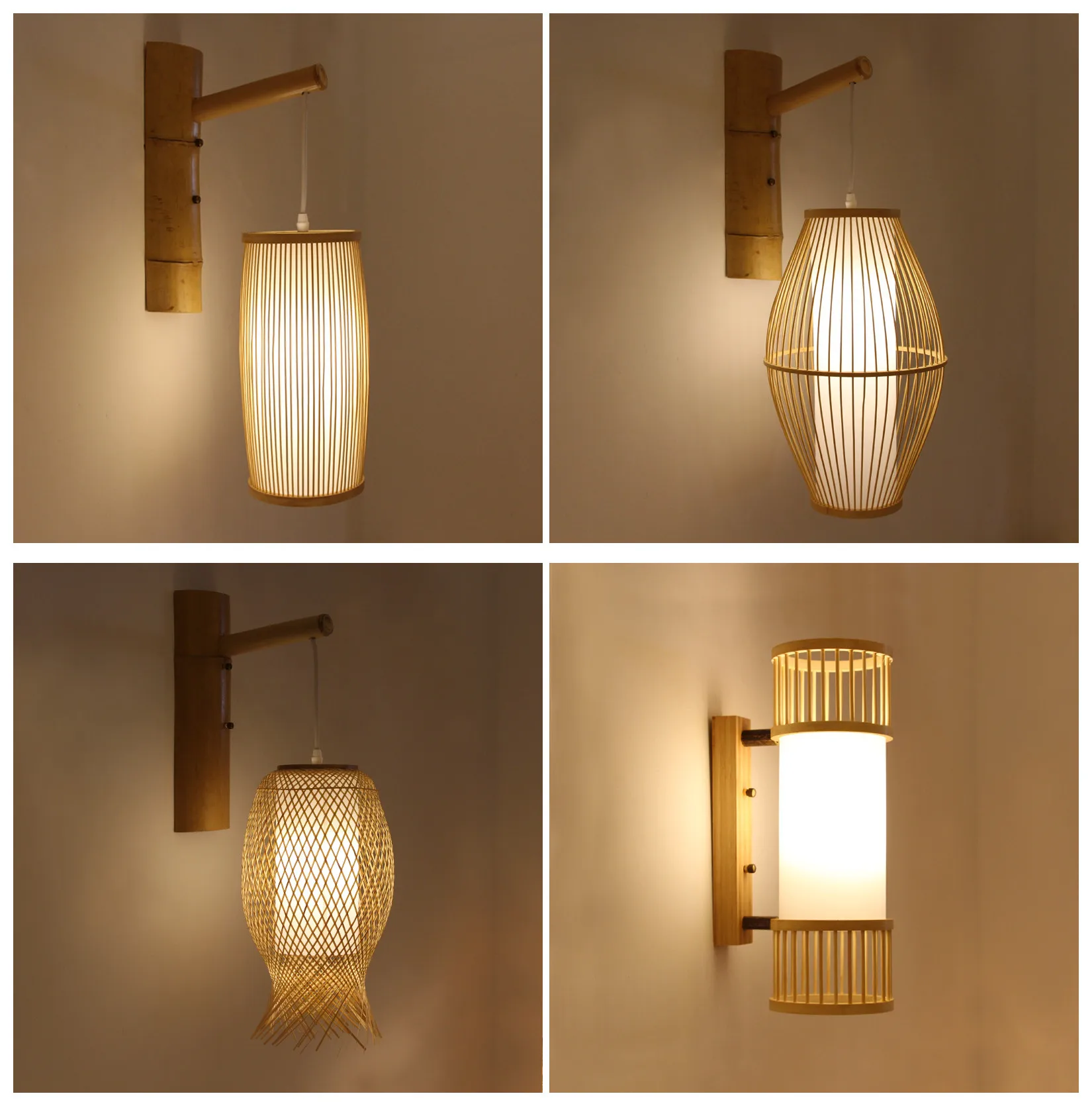 Светодиодный бамбуковый настенный светильник в китайском стиле бра коридор