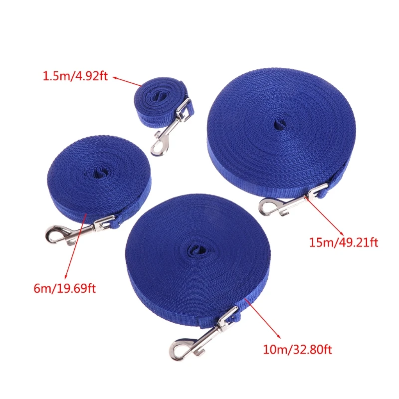 

Pet Dog Lead Leash Long Strap Nylon Rope Obedience Training Walking 1.5/6/10/15M