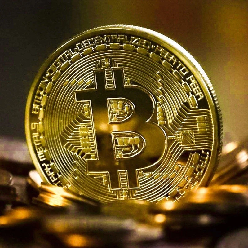 

Bitcoin Coin Gold Plated Collectible Art Collection Gift Physical Commemorative Metal Antique Imitation