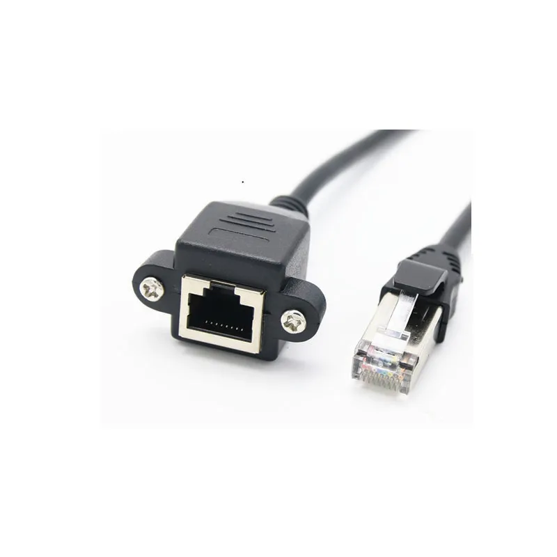 8Pin RJ45 кабель штекер-гнездо винтовое крепление для панели разъем Ethernet LAN Сетевой