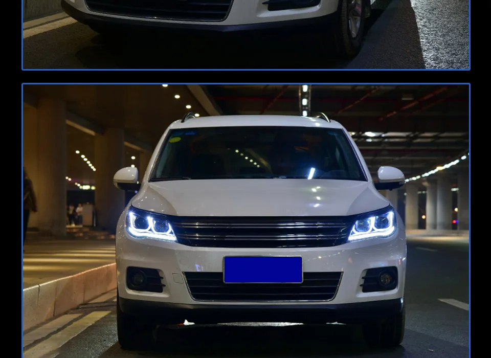 Head Lamp For Car VW Tiguan 2009-2012 Headlights Fog Lights Daytime Running Lights DRL H7 LED Bi Xenon Bulb Car Accessories