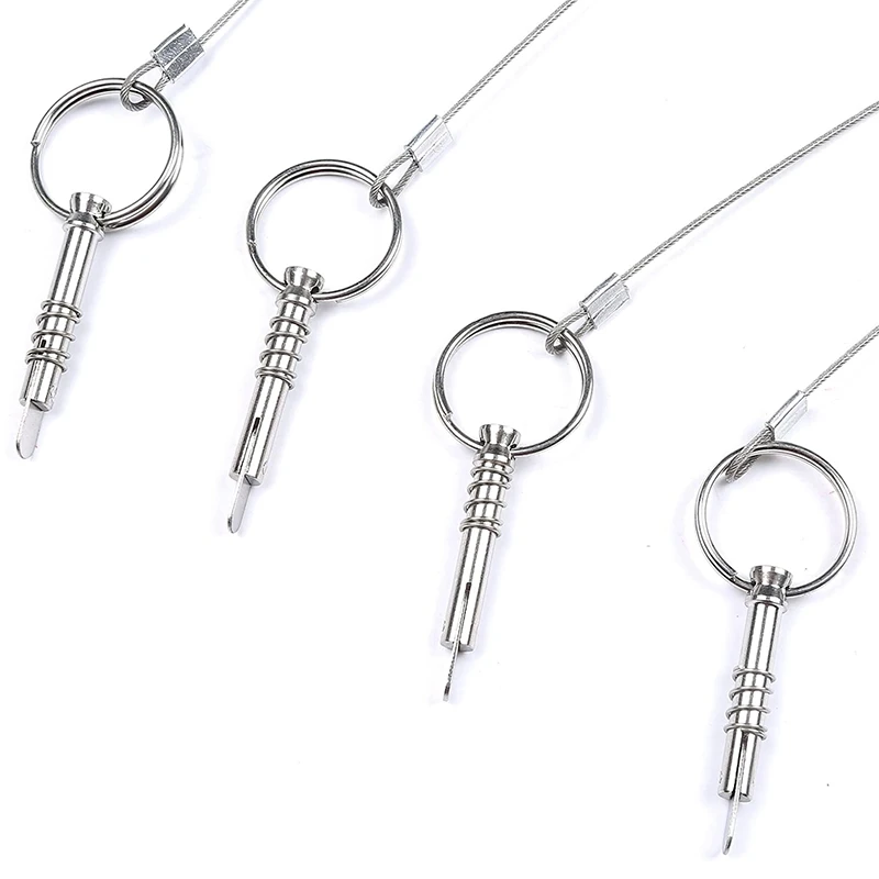 

4Pcs Boat Bimini Quick Release Pin with Lanyard 1/4 inch Diameter 316 Stainless Steel Bimini Top Pin, Marine Hardware
