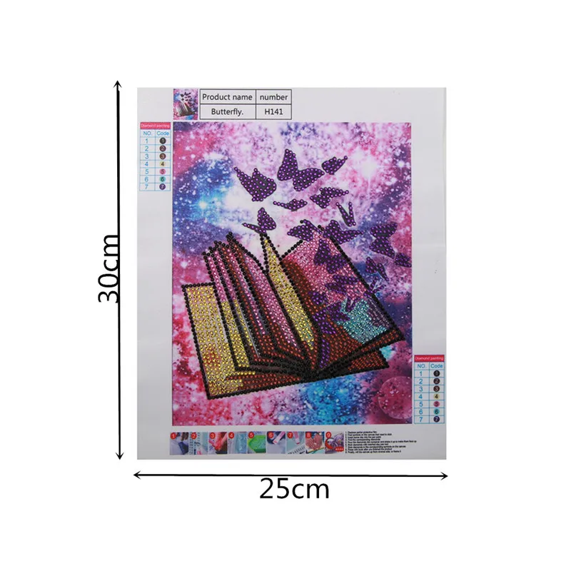 Красочные книги бабочки особой формы алмазная живопись 5D DIY частичное сверло