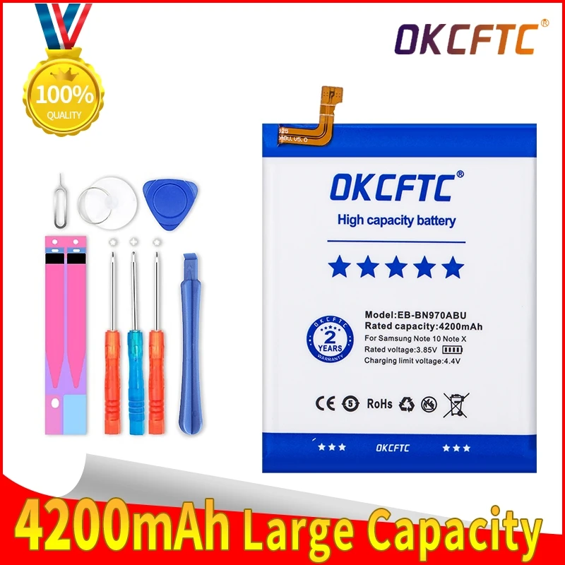 

OKCFTC EB-BN970ABU 4200mAh Battery for Samsung Galaxy Note 10 Note X Note10 NoteX Note10 5G Batteries