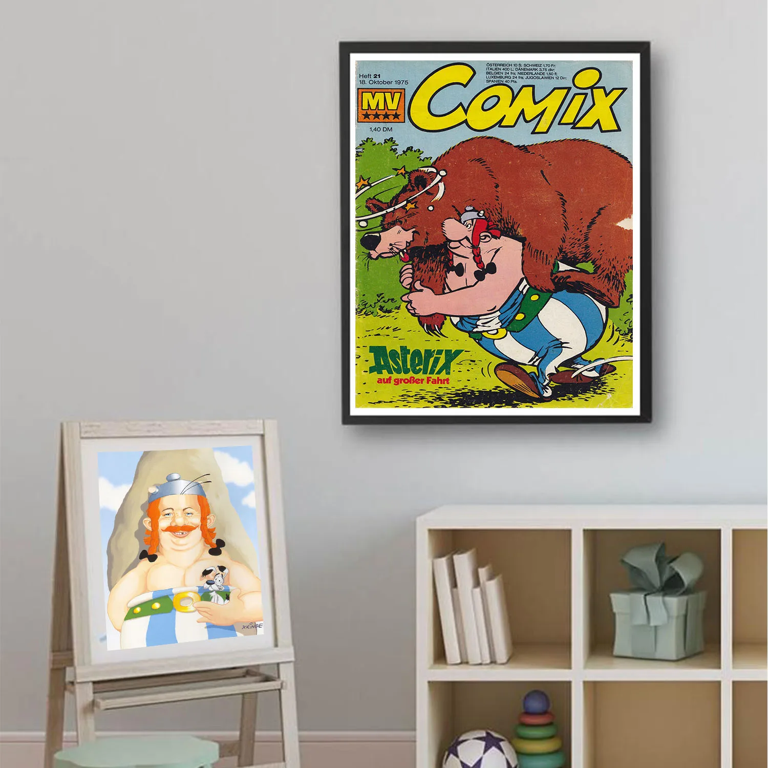 Картина на холсте из мультяшных комиксов Asterix Obelix винтажные постеры крафт бумаги