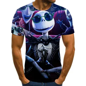 Men's Clothing 2021 New Men's Summer Skull/Pumpkin Head Printed Men's Short Sleeve T-shirt 3D Printing T-shirt Casual Breathable 10 item image