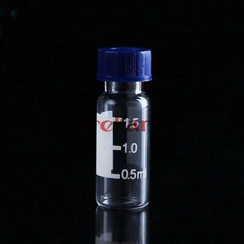 

10pcs 2ML Graduated Round Injection Glass Vial with Center Screw Cap 2CC Transparent Liquid Medicine Glass Containers