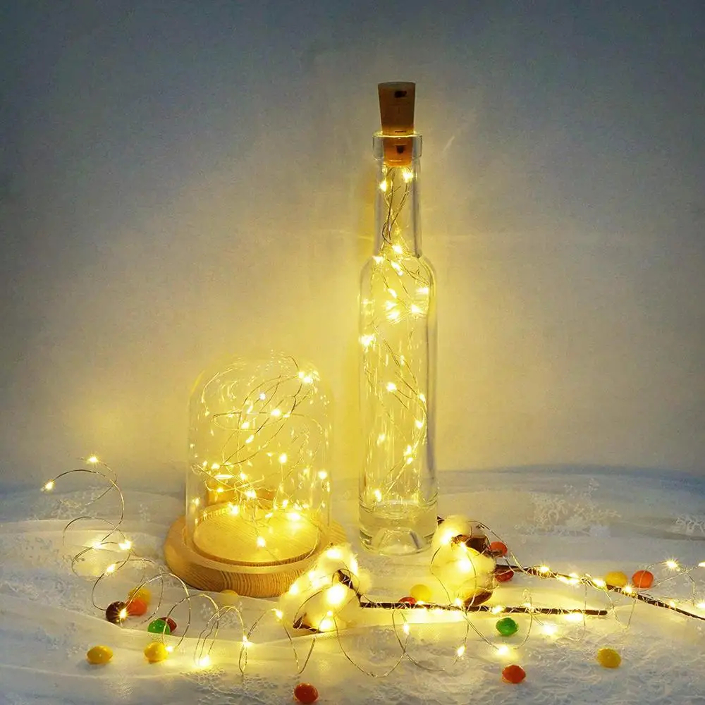 Светодиодная гирлянда для винных бутылок с пробковыми лампочками батарея из