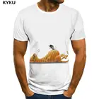 Мужская футболка с коротким рукавом KYKU, Повседневная футболка в стиле хип-хоп, с принтом животных, лето 2019