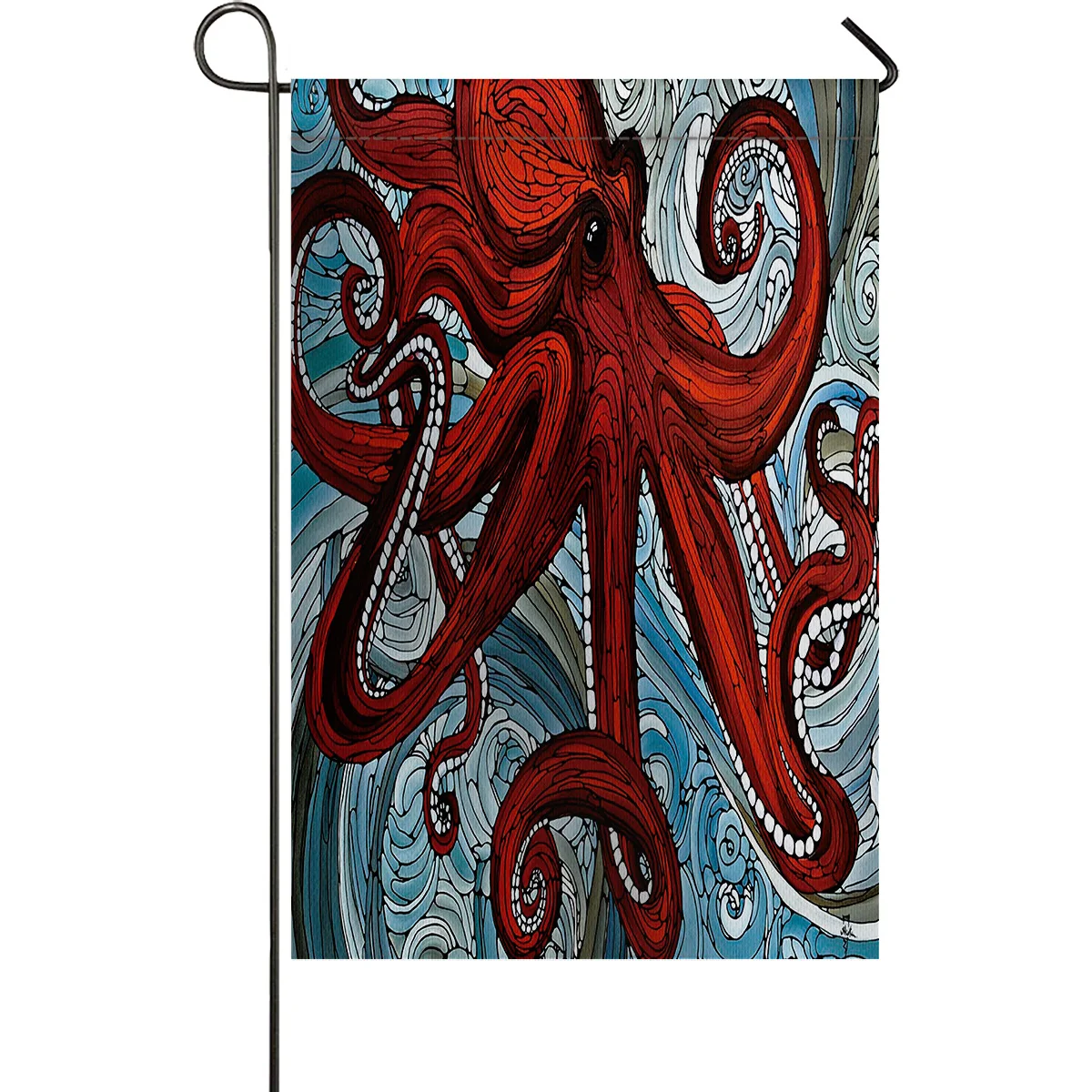 Сад флаг Красный осьминог море дом с одной стороны двусторонняя полиэстер для