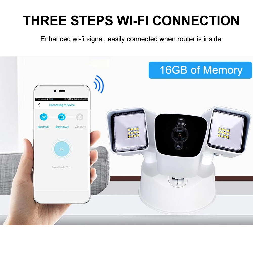 Прожекторная камера 1080P Wi Fi видеокамера водонепроницаемая безопасности