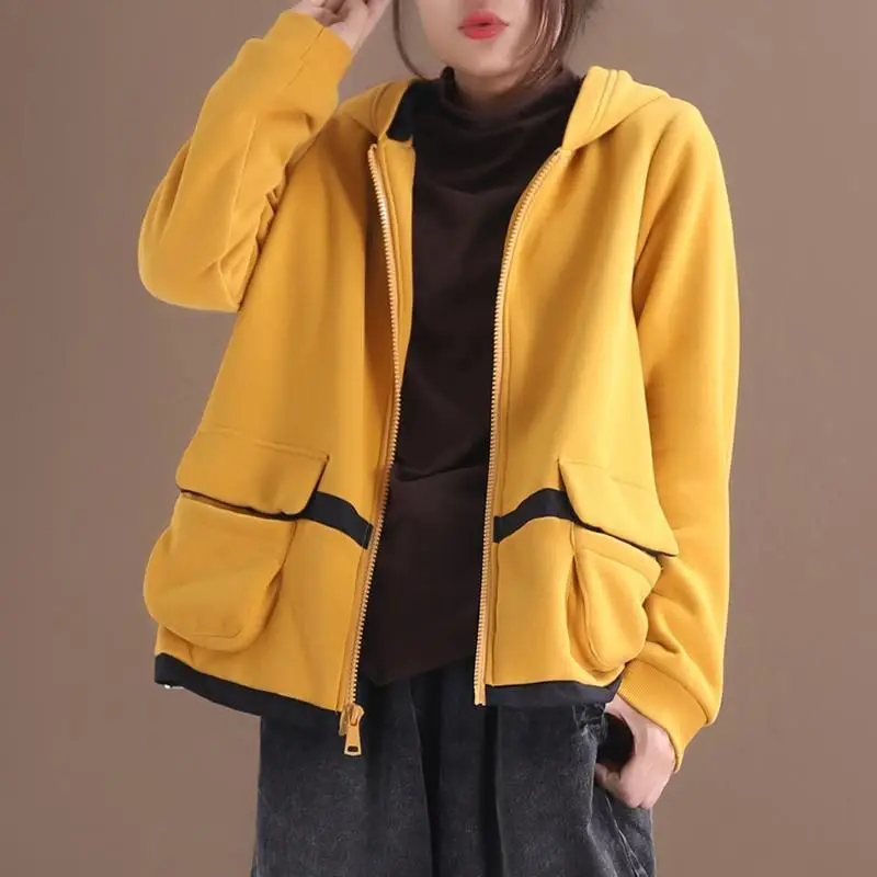 Плюс бархат толстый женский осенний и зимний новый свободный литературный с